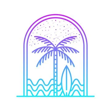 Ocean and beach panorama. Stock-Illustration