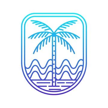 Ocean and beach panorama Stock Illustration