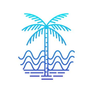Ocean and beach panorama Stock Illustration