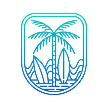 Ocean and beach panorama Stock Illustration