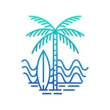 Ocean and beach panorama Stock Illustration
