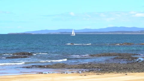 Ocean and boat at Devonport 動画素材 201316050