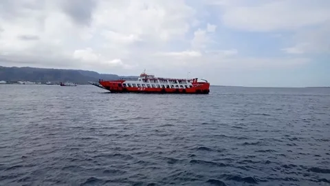 Ocean and clear sky background in the afternoon Stock Footage 217415490