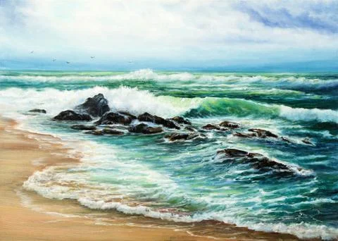 Ocean and cliffs Stock Photos