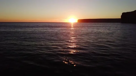 Ocean and cliffs at sunset, Sagres, Portugal Stock Footage 83432341