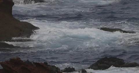 The ocean and the dance of the waves, Madeira, 4K slomo Stock Footage 246332277