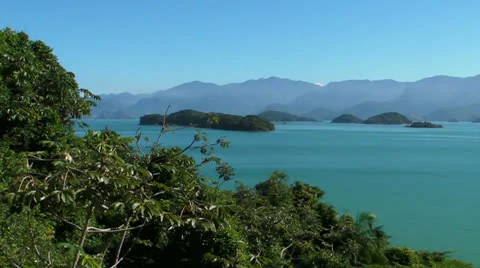 Ocean and Hills Stock Footage 25582298