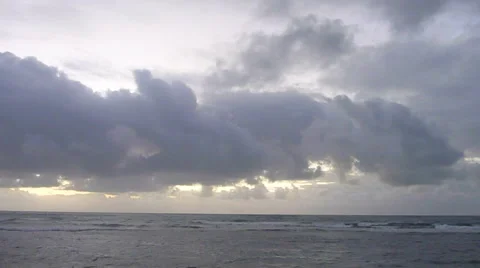 Ocean and Morning Clouds Time Lapse Stock Footage 45530077