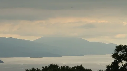 Ocean and mountains Stock Footage 90958698