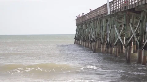 Ocean and Pier Stock Footage