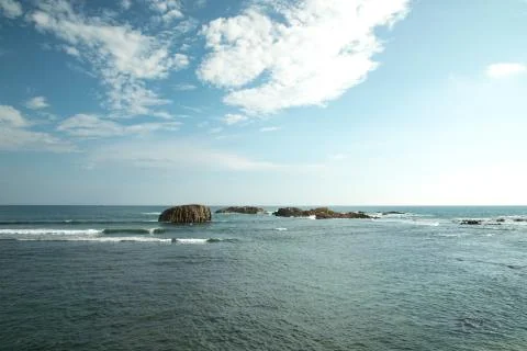 Ocean and rocks. Beautiful View fron Galle Stock Photos