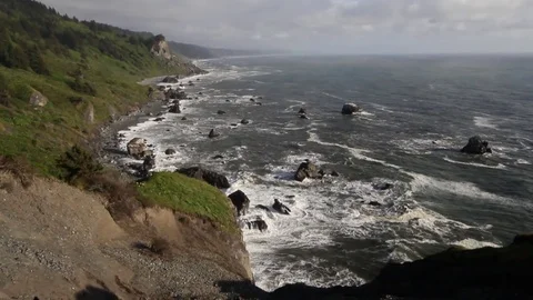 Ocean and rocky beach Stock Footage 81157556