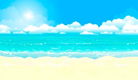 Ocean and sandy beach Stock Illustration