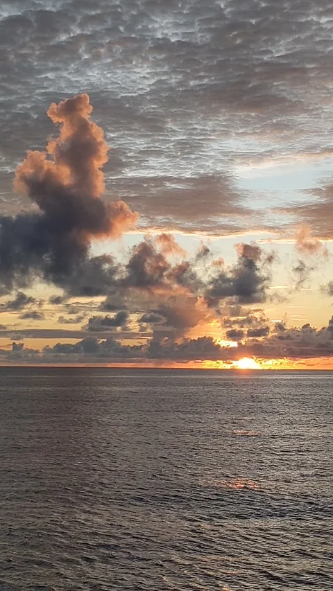 Ocean and various kinds of clouds in the sky Stock Footage 292443920