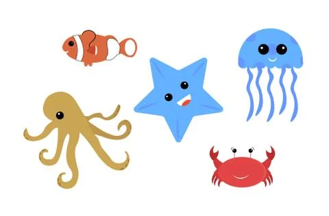 Ocean Animals Stock Illustration