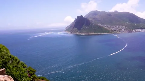 Ocean atlantic cyclists cycling view blue nature Capetown SouthAfrica Stock Footage 166567652