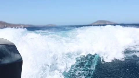 Ocean from the back of a boat Stock Footage 175154644