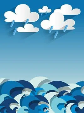  Ocean Background Ocean Background During A Rainy Day vector illustration ... Stock Photos