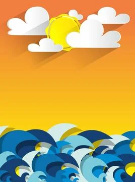  Ocean Background Ocean Background During A Sunny Day vector illustration ... Foto stock