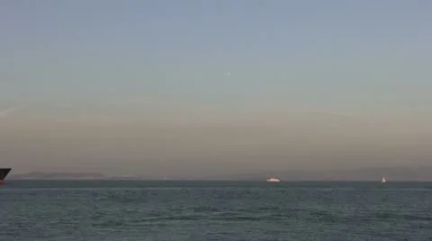 Ocean Barge in SF Bay Stock Footage 10585320