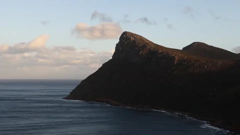 Ocean bay surrounded by cliffs Stock Footage 313961959