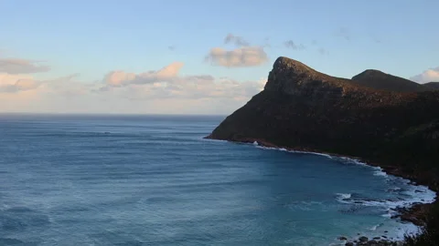 Ocean bay surrounded by cliffs Stock Footage 313962083