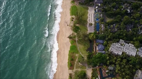 Ocean beach and land Stock Footage 89658988