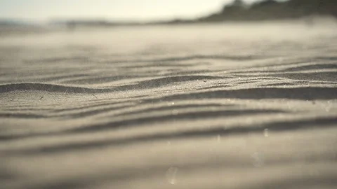 Ocean beach close up shot on the sand - golden hours Stock-Footage 95938343