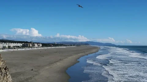 Ocean Beach Clouds Stock Footage 48943728