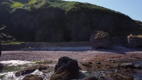 Ocean beach, coast line discovering drone footage 2.7k Video stock 209192391
