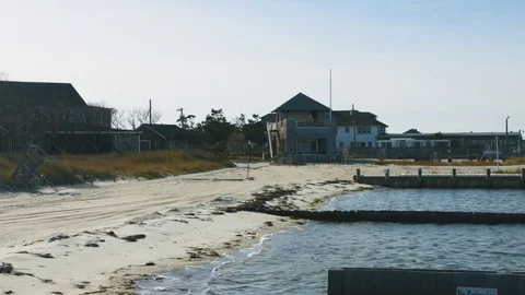 Ocean beach front house during the summer Stock Footage 76591693