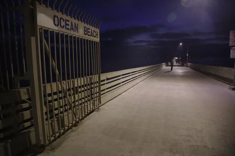 Ocean Beach Gate Stock Photos