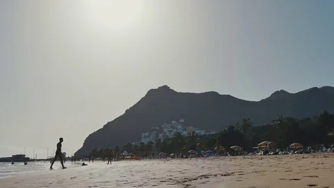 Ocean beach hot summer's day. Stock Footage 70771280