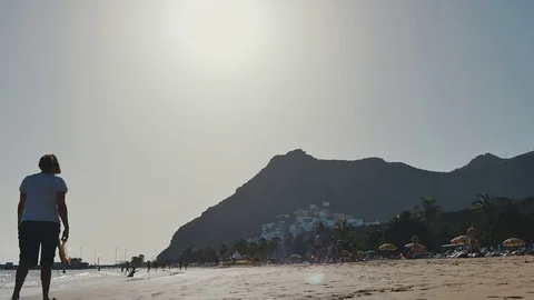 Ocean beach hot summer's day. Stock Footage 70772624