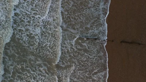 Ocean &amp; Beach Meet Slow Motion Stock Footage 295877233