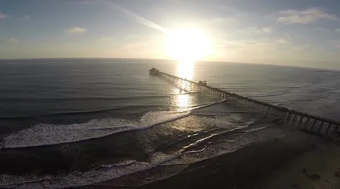 Ocean Beach Pier Aerial Stock Footage 48372879