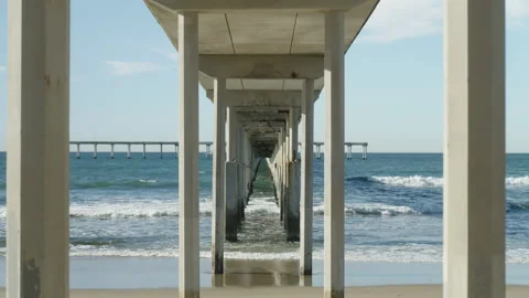 Ocean Beach Pier Closeup Stock Footage 196242730