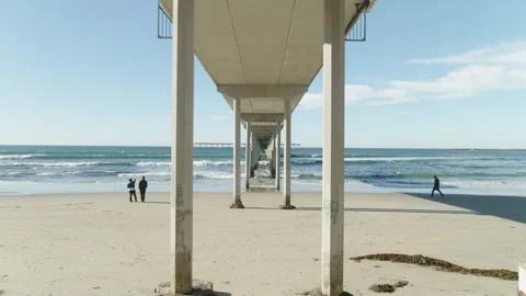 Ocean Beach Pier Wide Stock Footage 196242728