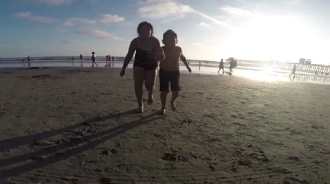 Ocean Beach Satellite run Stock Footage 48372870