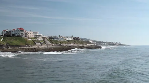 Ocean Beach Seaside Homes Stock Footage 35789954