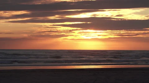 Ocean beach sunset Stock Footage 165244393