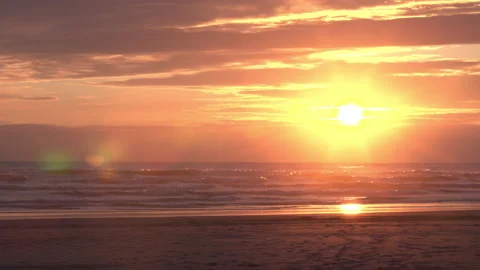 Ocean beach sunset Stock Footage 165245756