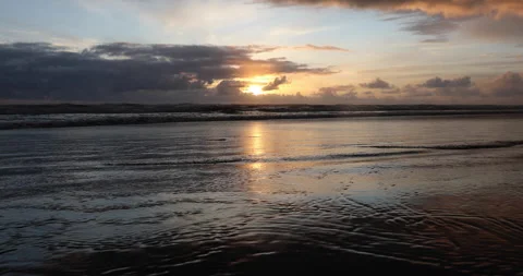 Ocean beach sunset Stock Footage 165263736