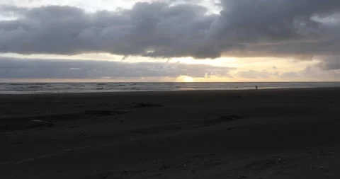 Ocean beach sunset Stock Footage 165264976