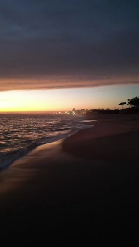 Ocean beach on sunset Stock Footage 280263022