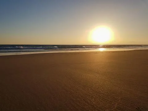 Ocean beach at sunset Foto stock