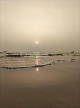 Ocean beach sunset scene in the evening Foto stock