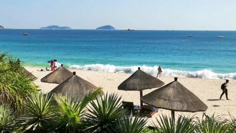 Ocean beach view Stock Footage 133918671