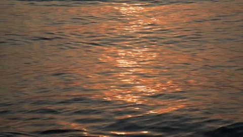 Ocean beach waves on beach at sunset. Stock Footage 76687004