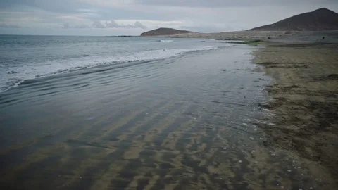 Ocean beach with waves Stock Footage 75947406